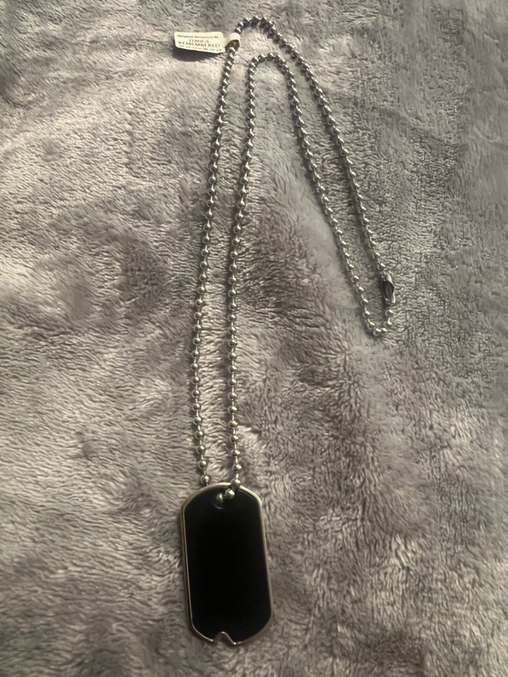 Things Remembered New Stainless Steel Reversible Beaded Dog Tag Necklace